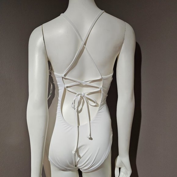 Becca Layla Plunge One-Piece Swimsuit Size Large - Picture 4 of 11